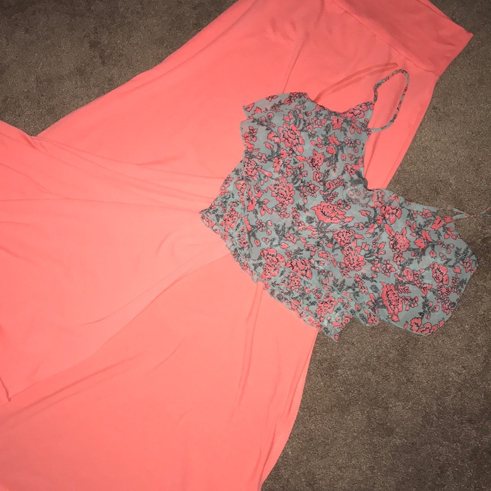 2pc🌸 to jump fast ref olFloral Crop /High skirt
